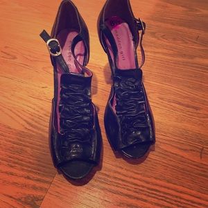 Madden girl black ruffle heels